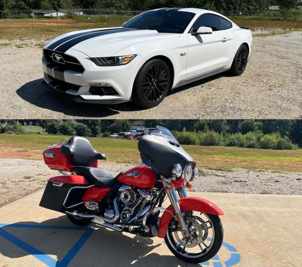 Mustang and Harley Davidson